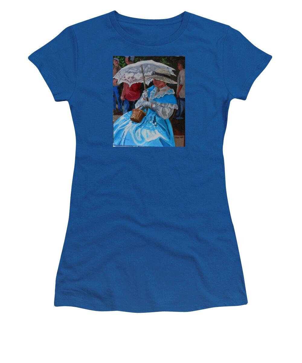 Figure Women's T-Shirt featuring the painting Lace Parasol by Martha Tisdale