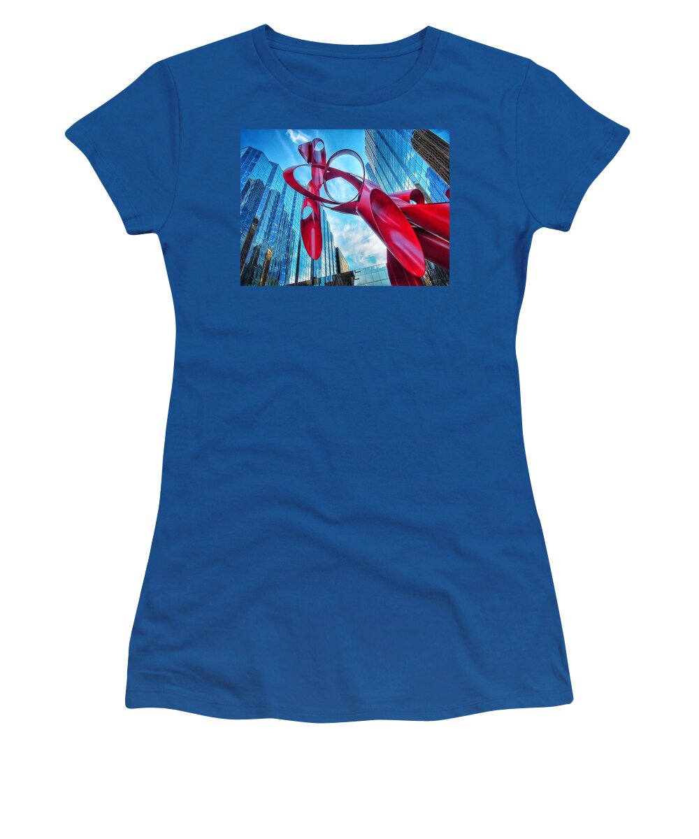 Red Women's T-Shirt featuring the photograph Leading Up by Buck Buchanan