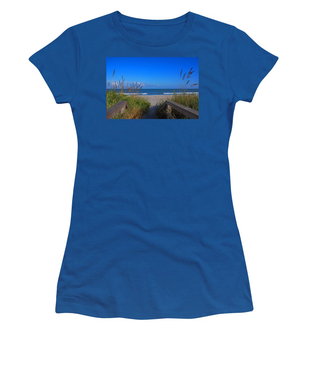 Cocoa Beach Women's T-Shirt featuring the photograph Lets go to the beach by Susanne Van Hulst