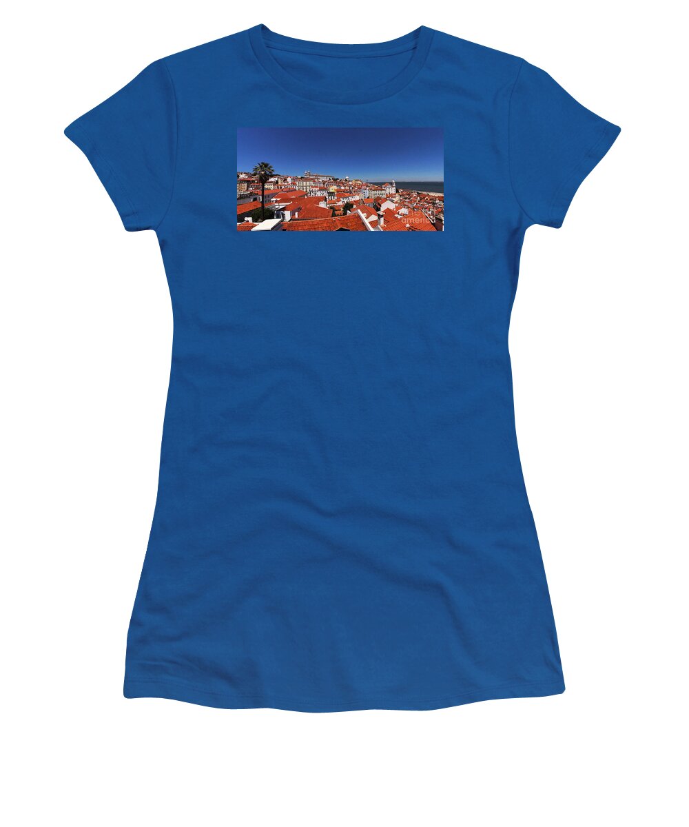 Europe Women's T-Shirt featuring the photograph Lisbon panorama 3 by Rudi Prott