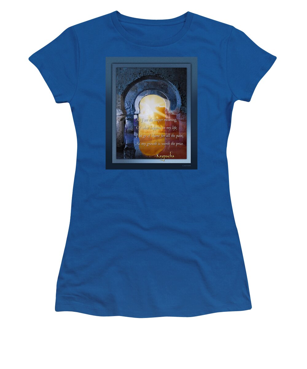 Mantra Women's T-Shirt featuring the mixed media Kaypacha's mantra 3.25.2015 by Richard Laeton