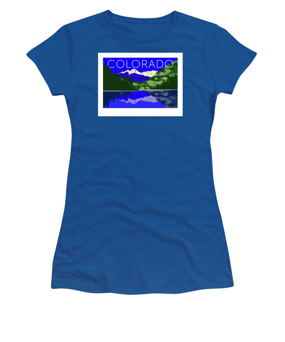 Colorado Women's T-Shirt featuring the digital art Maroon Bells Day by Sam Brennan
