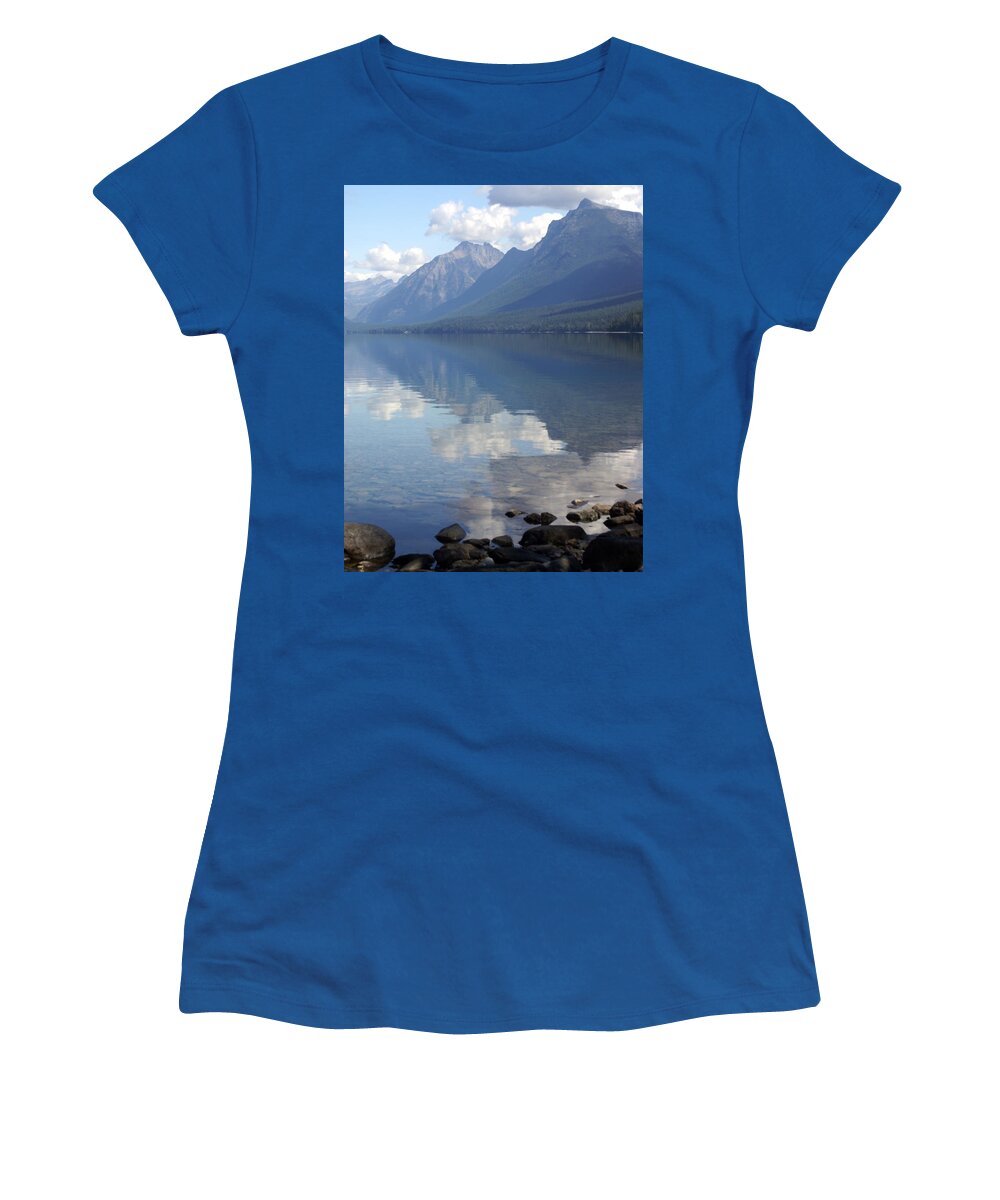 Lake Mcdonald Women's T-Shirt featuring the photograph McDonald Reflection by Marty Koch