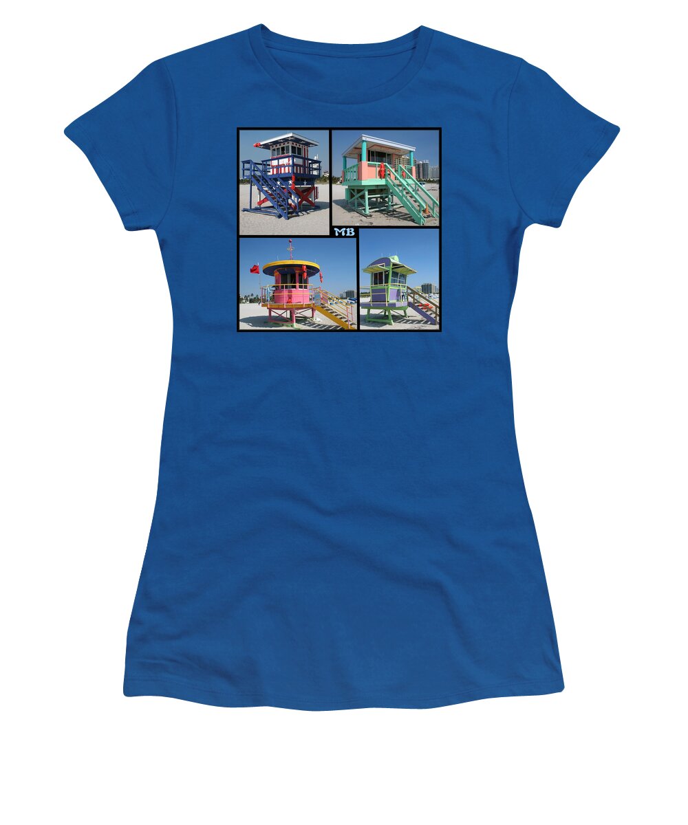 Miami Women's T-Shirt featuring the photograph Miami Huts by DJ Florek