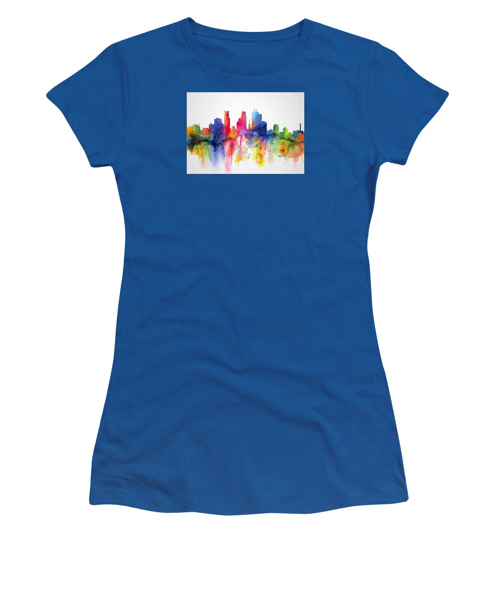 Minneapolis Women's T-Shirt featuring the painting Minneapolis Magic by Deborah Ronglien