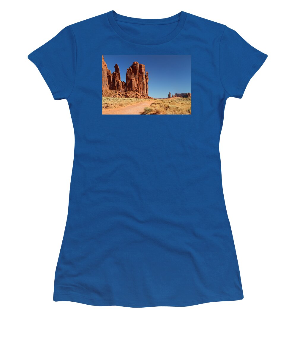 Mittens Women's T-Shirt featuring the photograph Monument Valley Landscape by Pierre Leclerc Photography