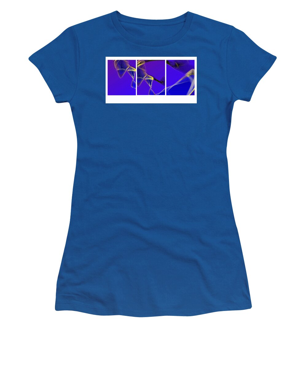 Abstract Women's T-Shirt featuring the digital art Movement In Blue by Steve Karol