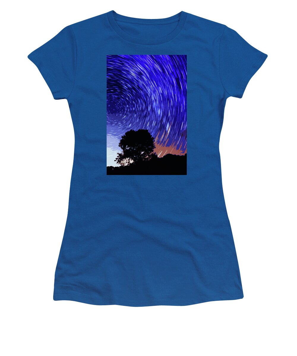 Space Women's T-Shirt featuring the painting Never Ending Space by AM FineArtPrints