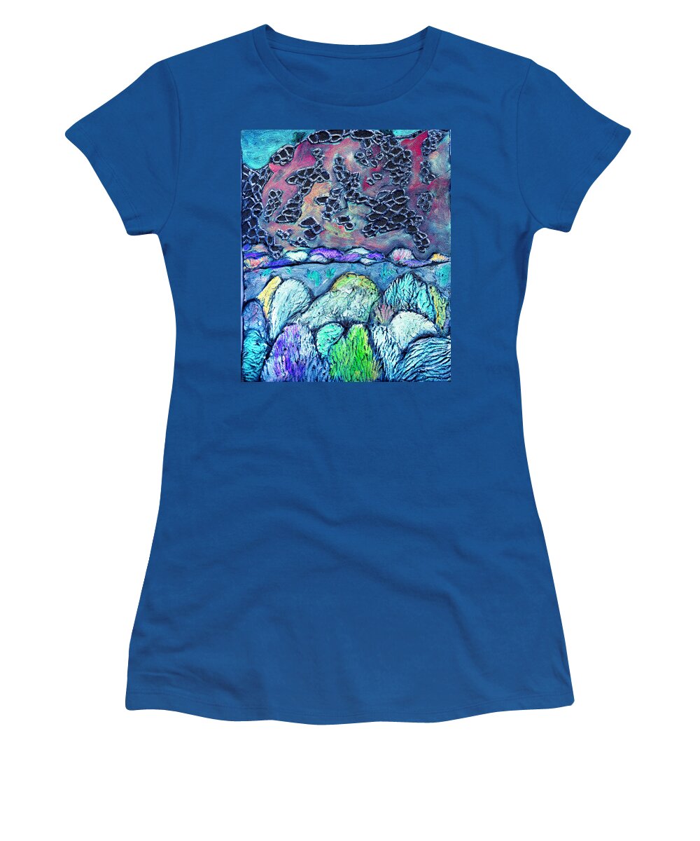Landscape Women's T-Shirt featuring the painting New Mexico Landscape by Wayne Potrafka