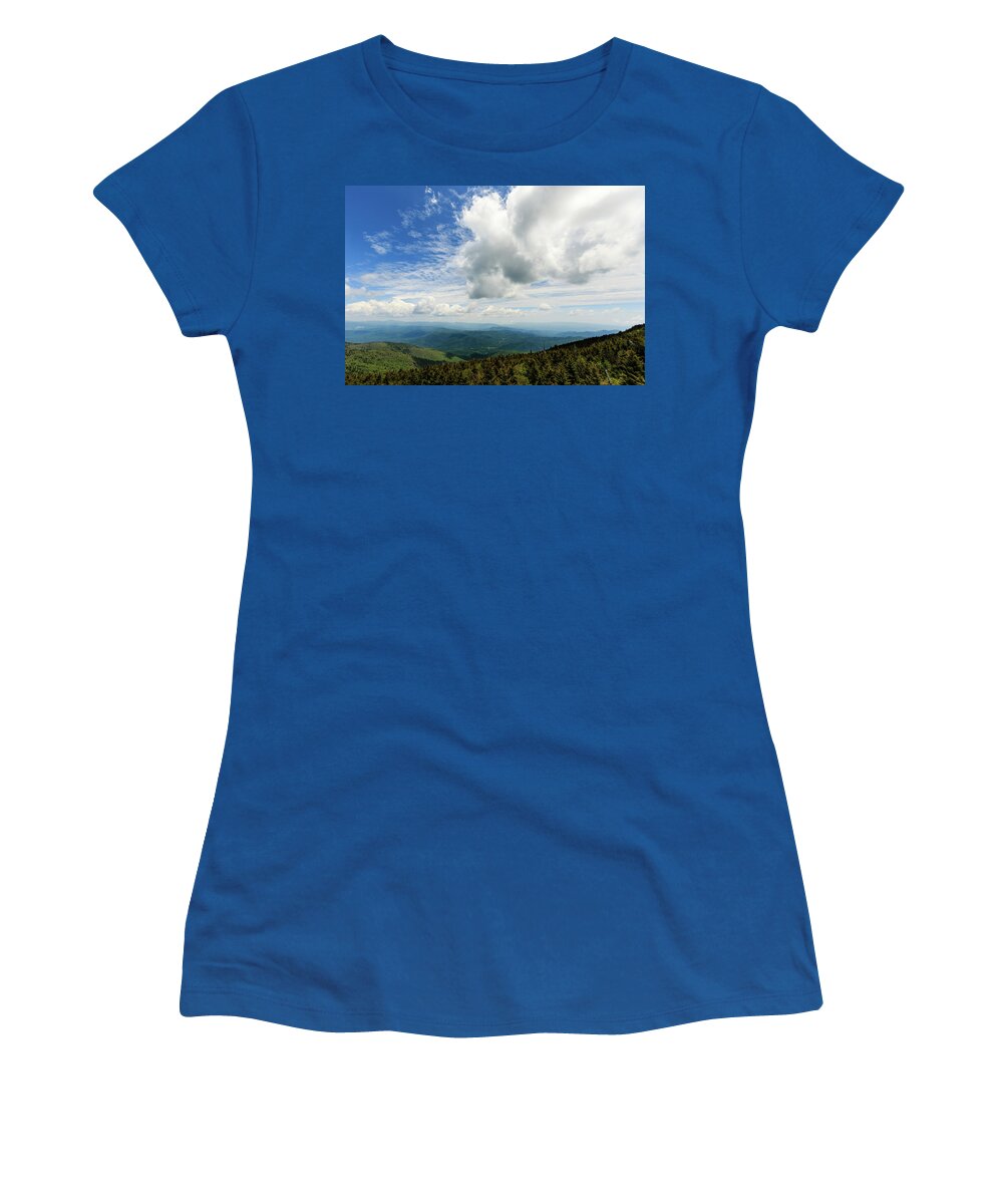 Blue Ridge Parkway Women's T-Shirt featuring the photograph On the Mountain - In the Clouds by Joni Eskridge