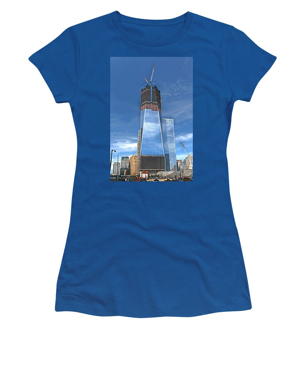 Nyc Women's T-Shirt featuring the photograph One World Trade by S Paul Sahm