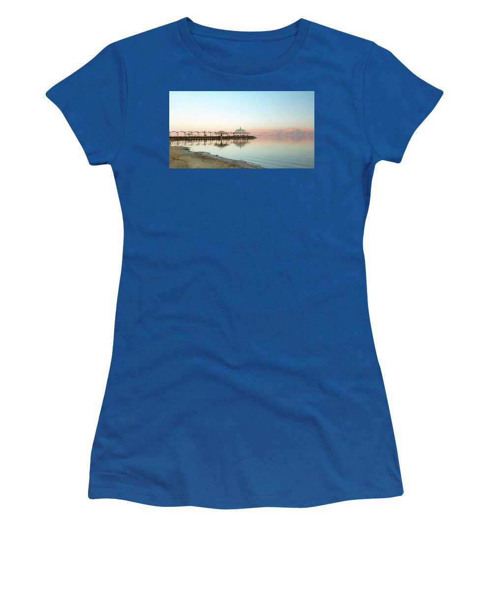 Dead Women's T-Shirt featuring the photograph Pastel colors of the Dead Sea by Adriana Zoon