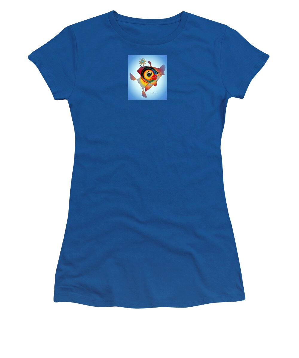 Cartoon Women's T-Shirt featuring the digital art Petunia Parrot 2 by Iris Gelbart