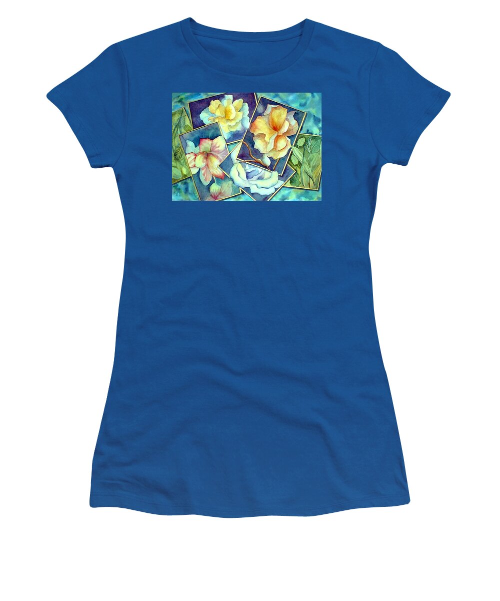 Watercolor Women's T-Shirt featuring the painting Pictures at an Exhibition by Debbie Lewis