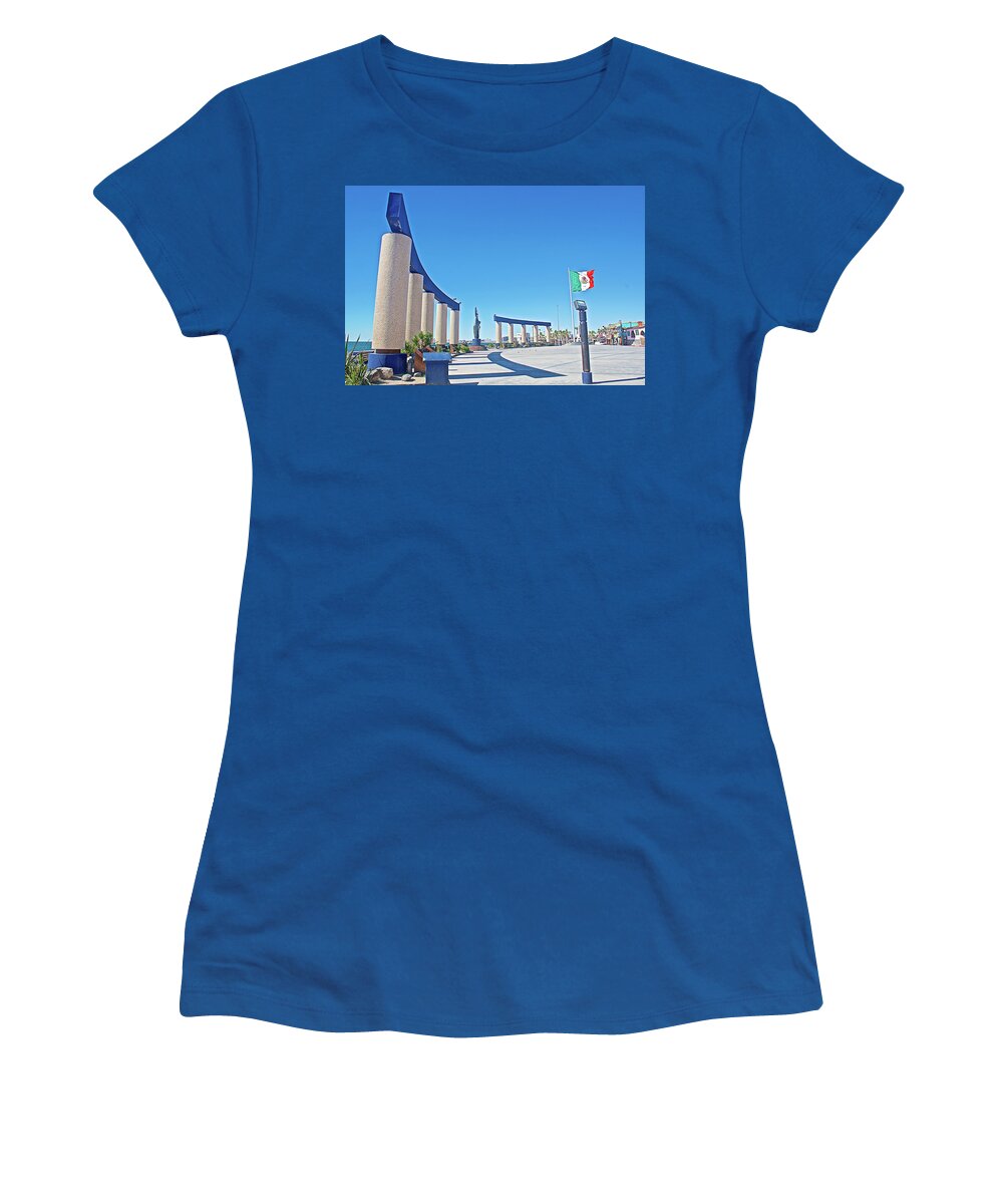 Plaza On The Malecon In Puerto Penasco In Sonora Women's T-Shirt featuring the photograph Plaza on the Malecon in Puerto Penasco in Sonora-Mexico by Ruth Hager