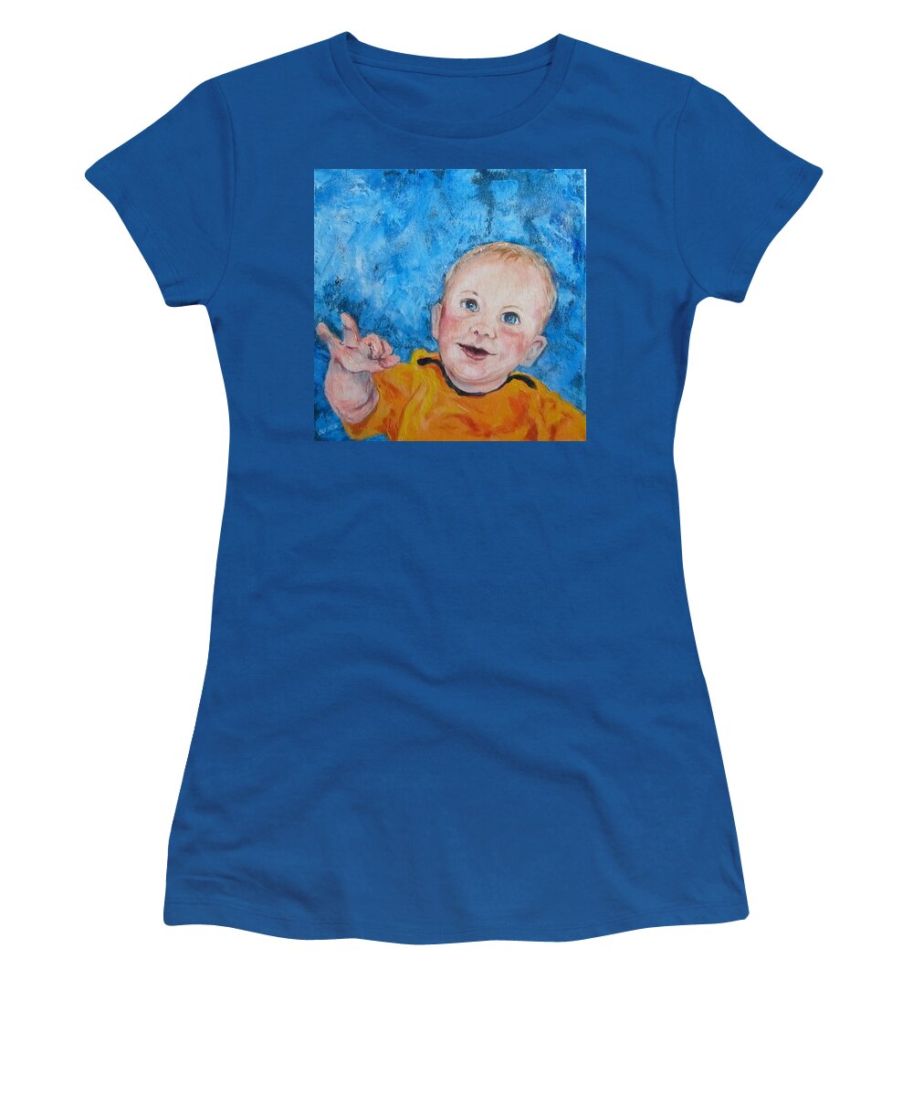 Boy Women's T-Shirt featuring the painting Please by Barbara O'Toole