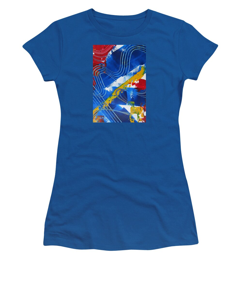 Primary Colours Women's T-Shirt featuring the painting Primary Rhapsody One by Louise Adams