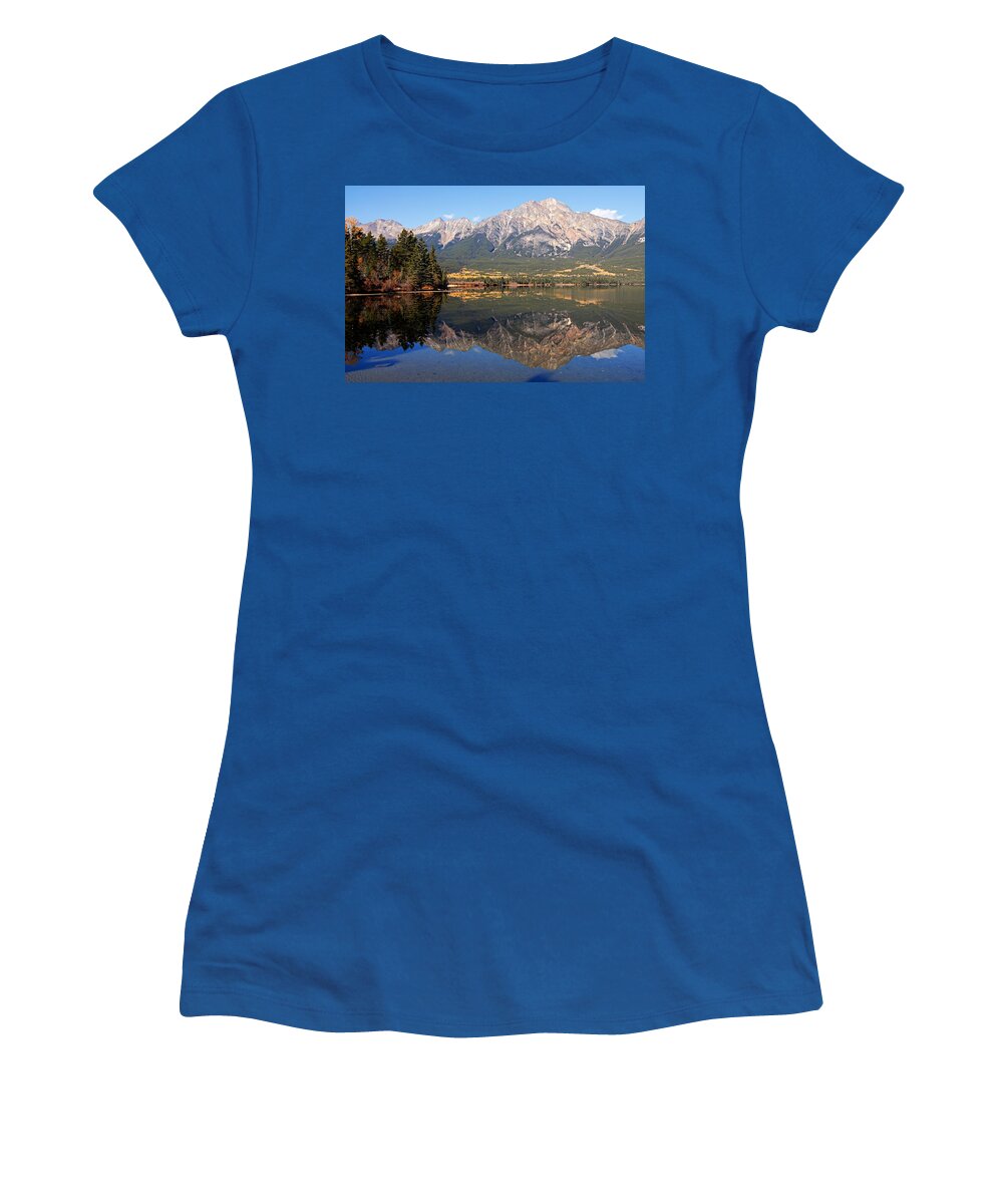 Pyramid Mountain Women's T-Shirt featuring the photograph Pyramid Mountain and Pyramid Lake 2 by Larry Ricker