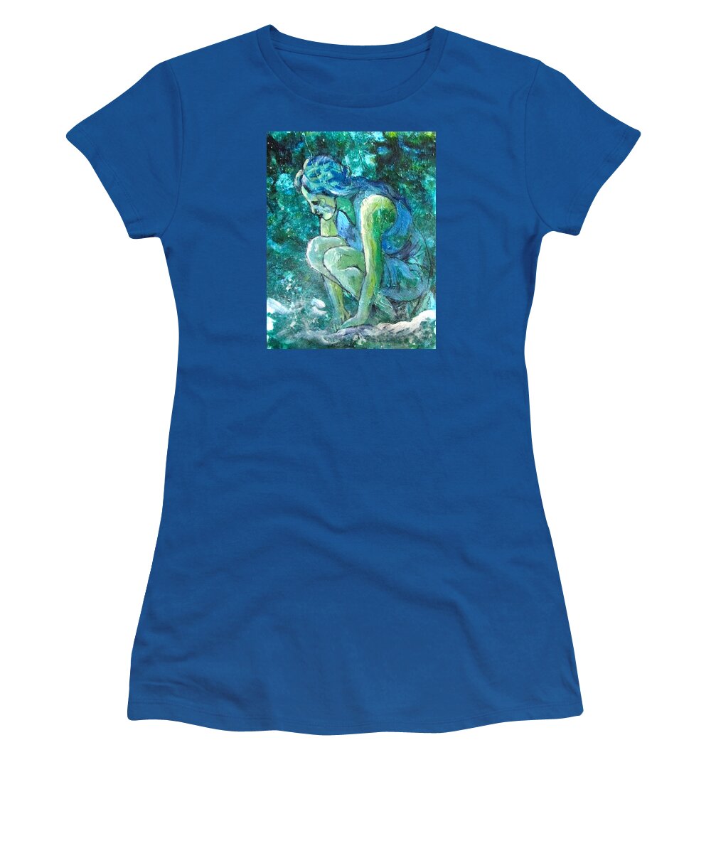 Woman Women's T-Shirt featuring the painting Reflection of the Sea by Barbara O'Toole