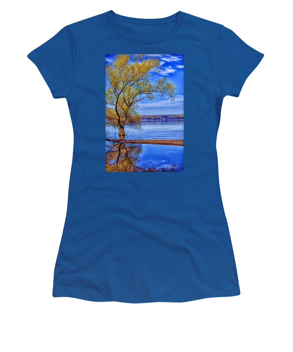 Lake Women's T-Shirt featuring the photograph Reflections of Spring by Monroe Payne