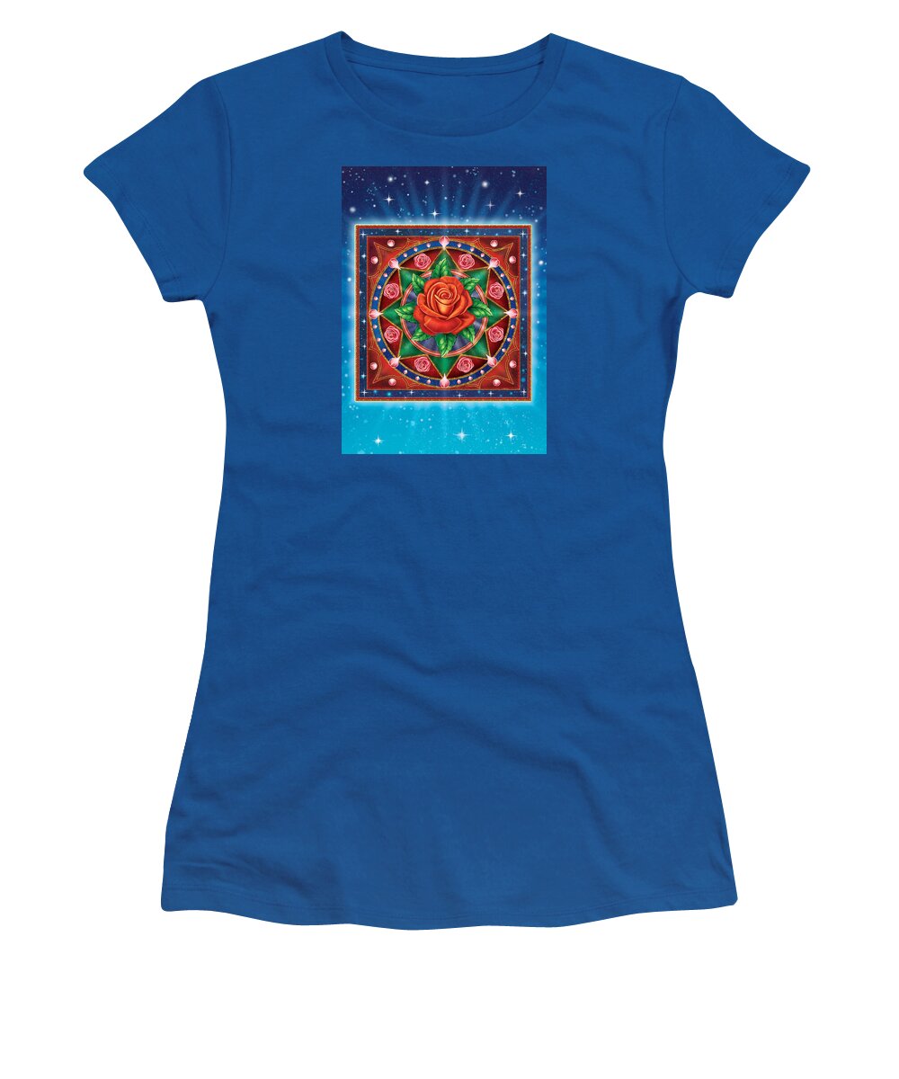 Rose Women's T-Shirt featuring the mixed media Rose - Pure Love by Anne Wertheim
