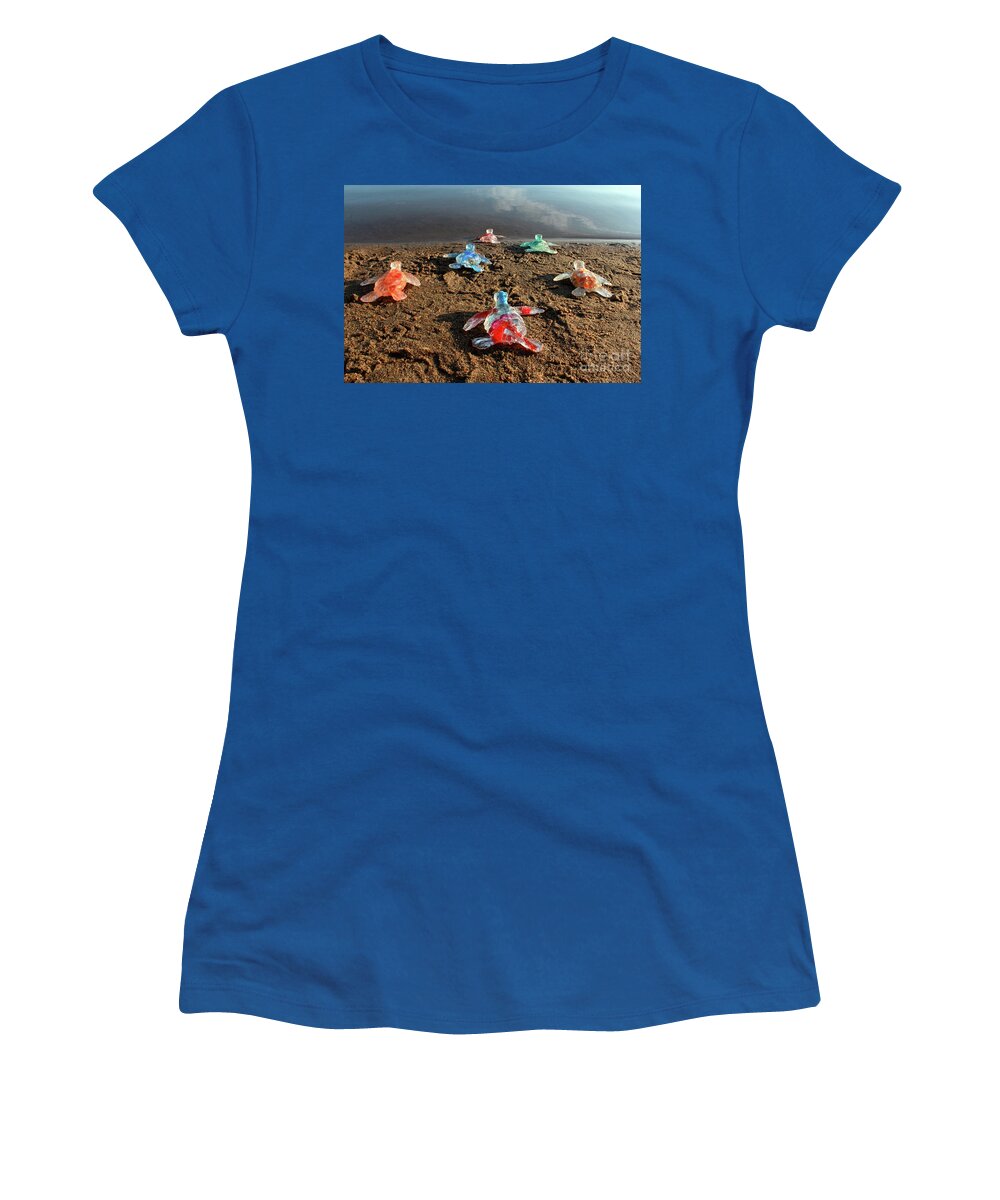 Sculpture Women's T-Shirt featuring the sculpture Save Sea Turtles by purchasing a print by Adam Long