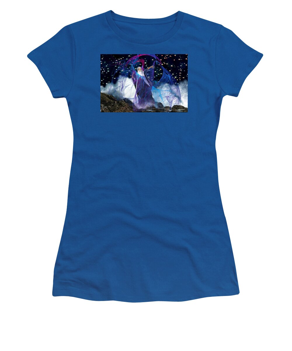 Sea Women's T-Shirt featuring the digital art Sea Wizard by Lisa Yount