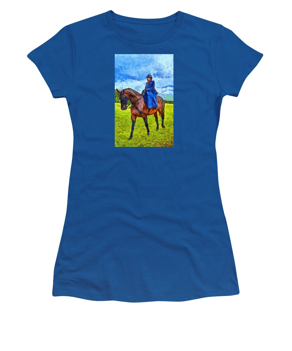 Side Saddle Women's T-Shirt featuring the photograph Side Saddle by Scott Carruthers