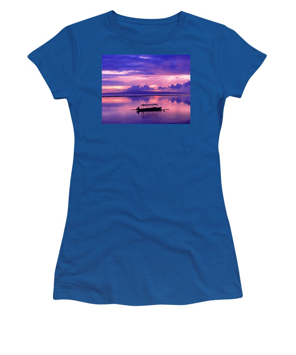 Photography Women's T-Shirt featuring the photograph Sunrise Balisanur Indonesia by Panoramic Images