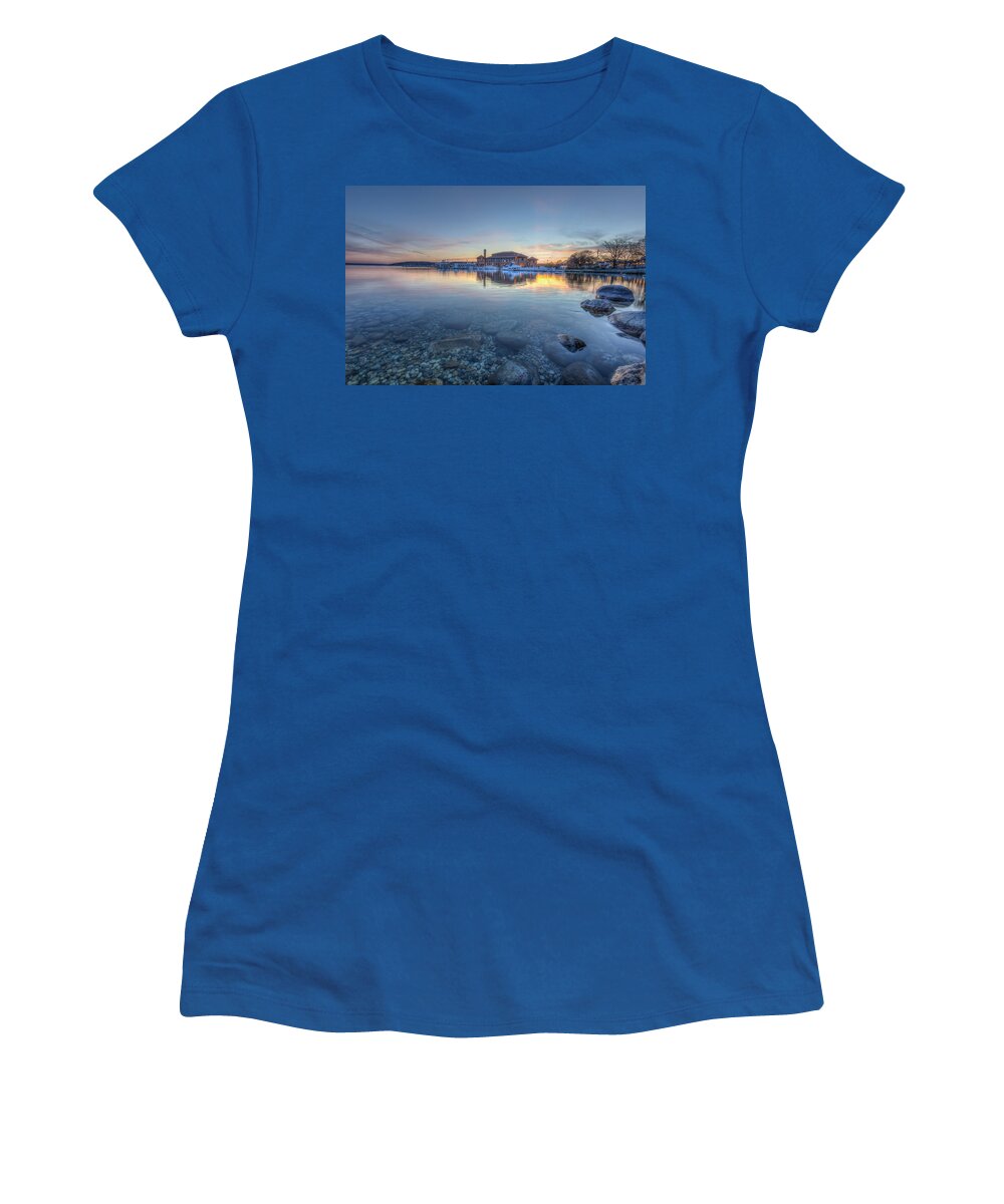 Lake Geneva Women's T-Shirt featuring the photograph Sunset at the Riviera by Paul Schultz