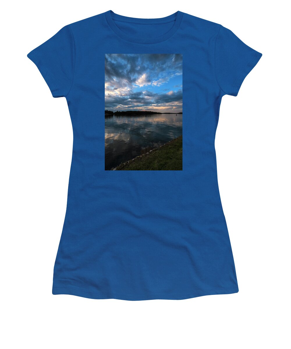 St Lawrence Seaway Women's T-Shirt featuring the photograph Sunset On The River by Tom Singleton