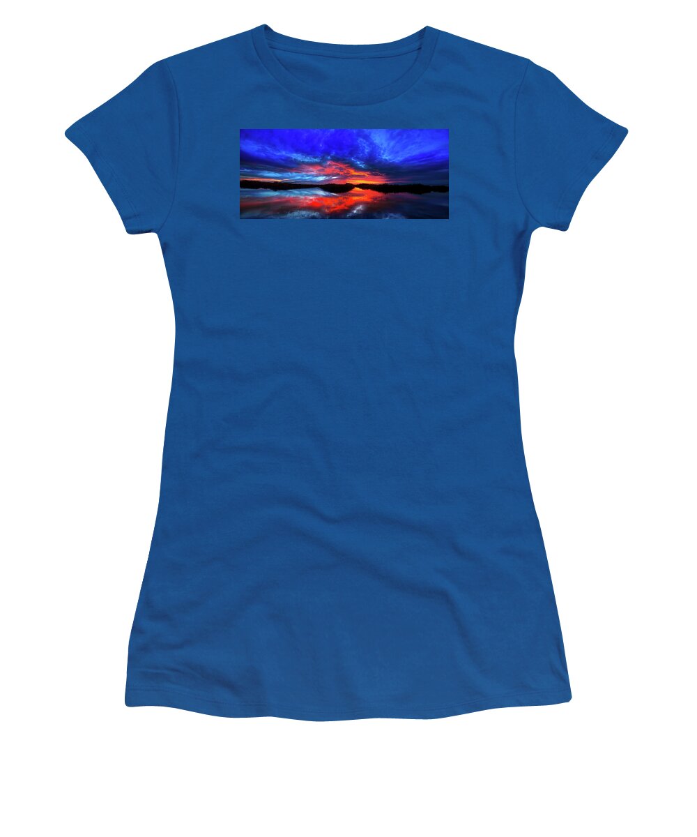 Sunset Women's T-Shirt featuring the photograph Sunset Reflections by Mark Andrew Thomas