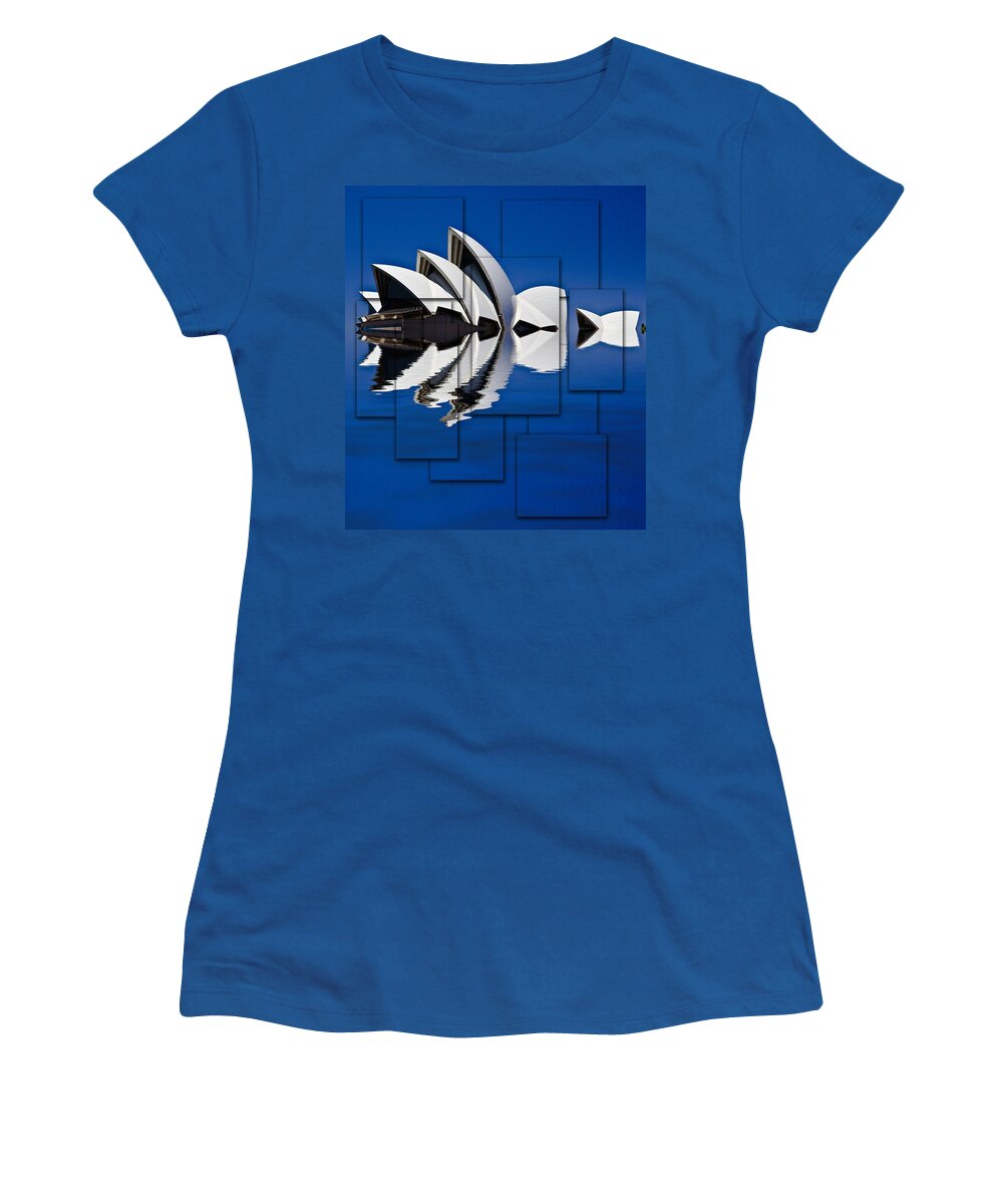 Sydney Opera House Women's T-Shirt featuring the photograph Sydney Opera House collage by Sheila Smart Fine Art Photography