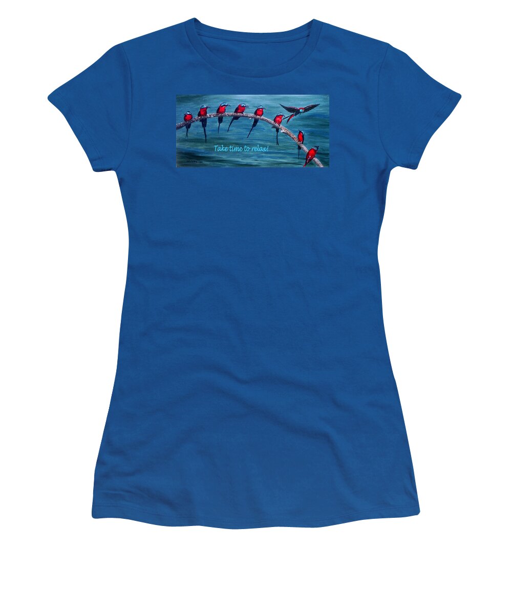 Relax Women's T-Shirt featuring the painting Take Time to Relax by Julie Brugh Riffey