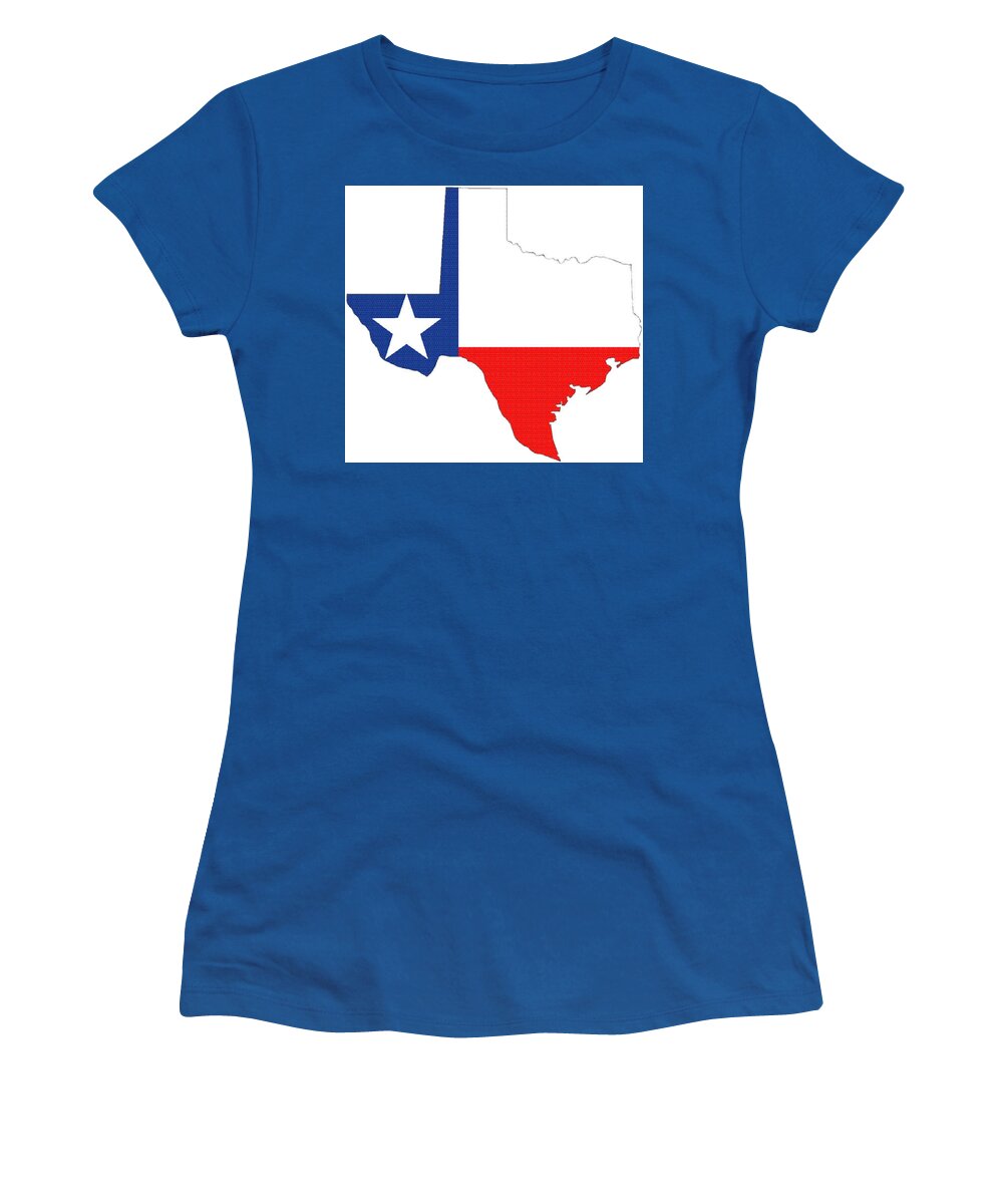 Texas Women's T-Shirt featuring the photograph Texas State Flag Outline by Florene Welebny