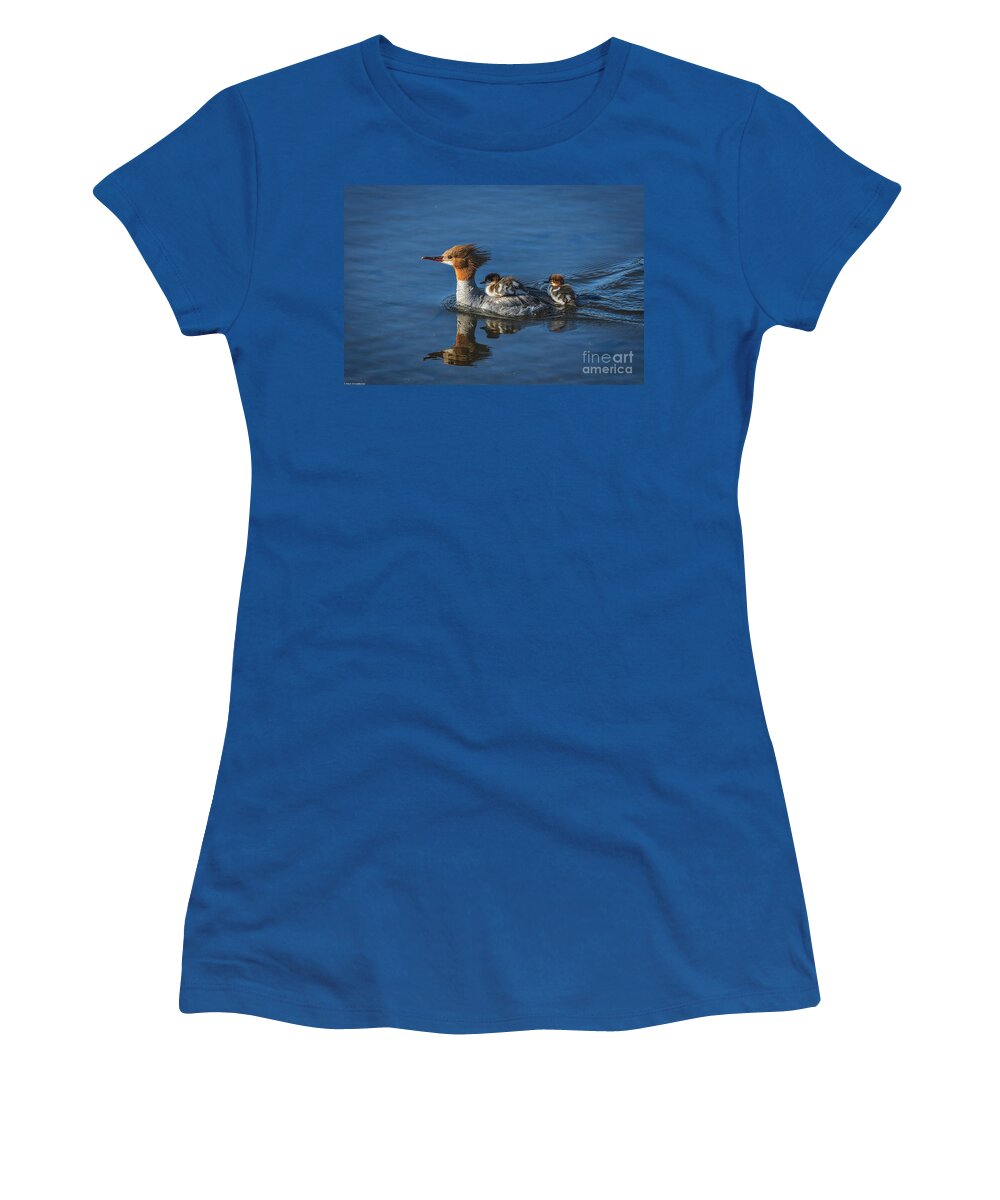 Mommy Merganser Women's T-Shirt featuring the photograph Thanks Mom by Mitch Shindelbower