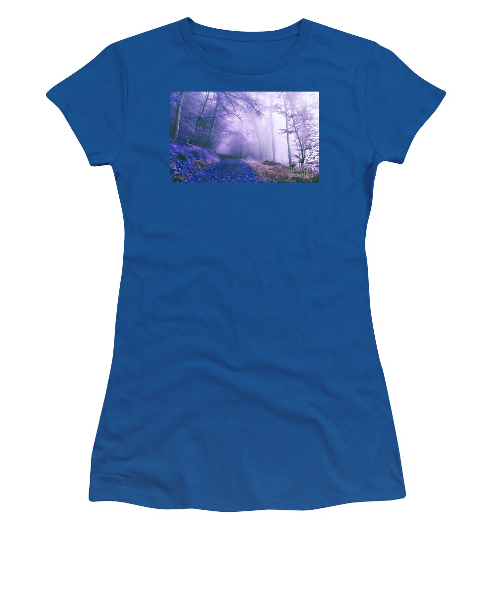 Blue Women's T-Shirt featuring the digital art The Magic Forest by Chris Armytage