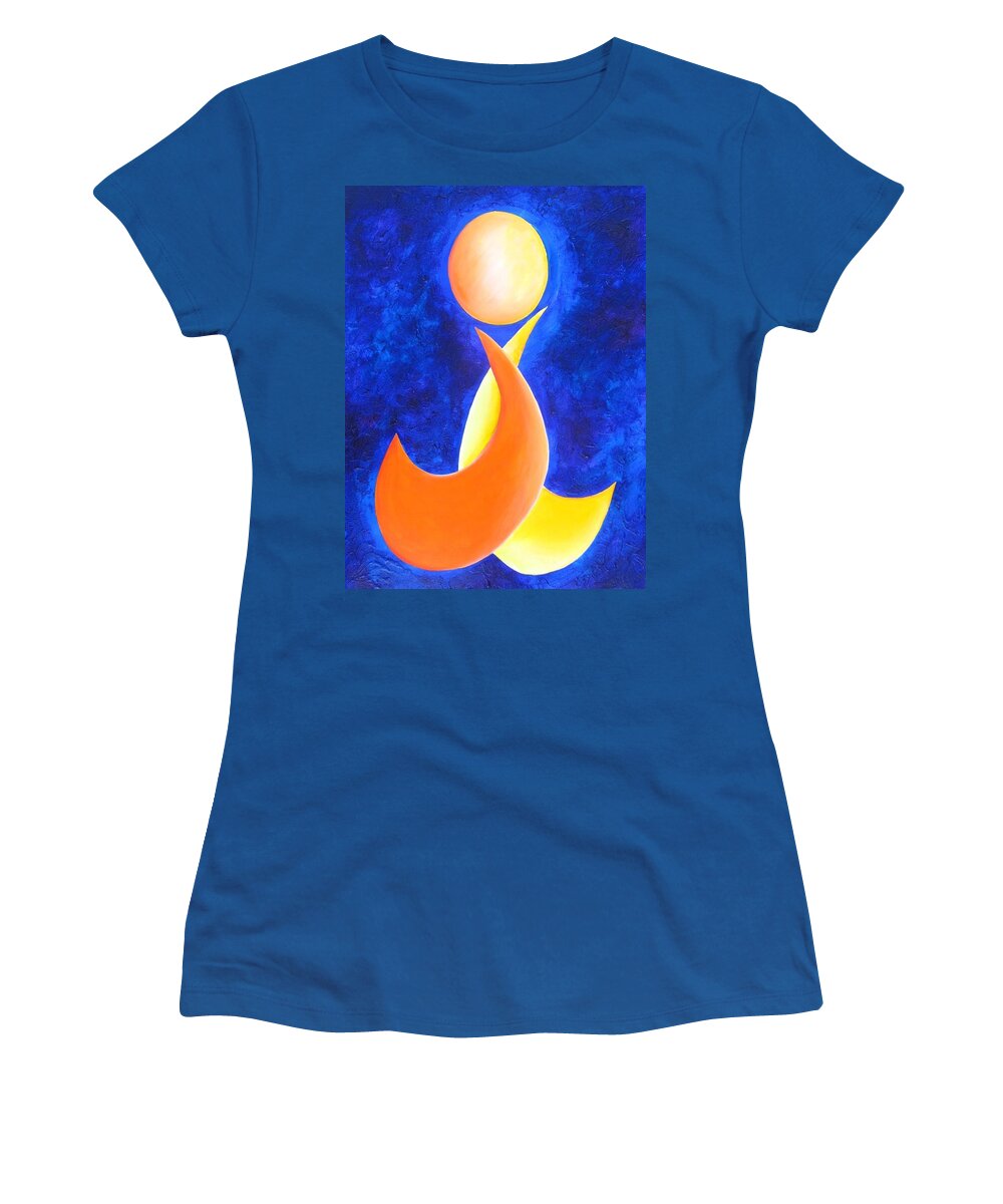 Children Women's T-Shirt featuring the painting United... in thought by Jennifer Hannigan-Green