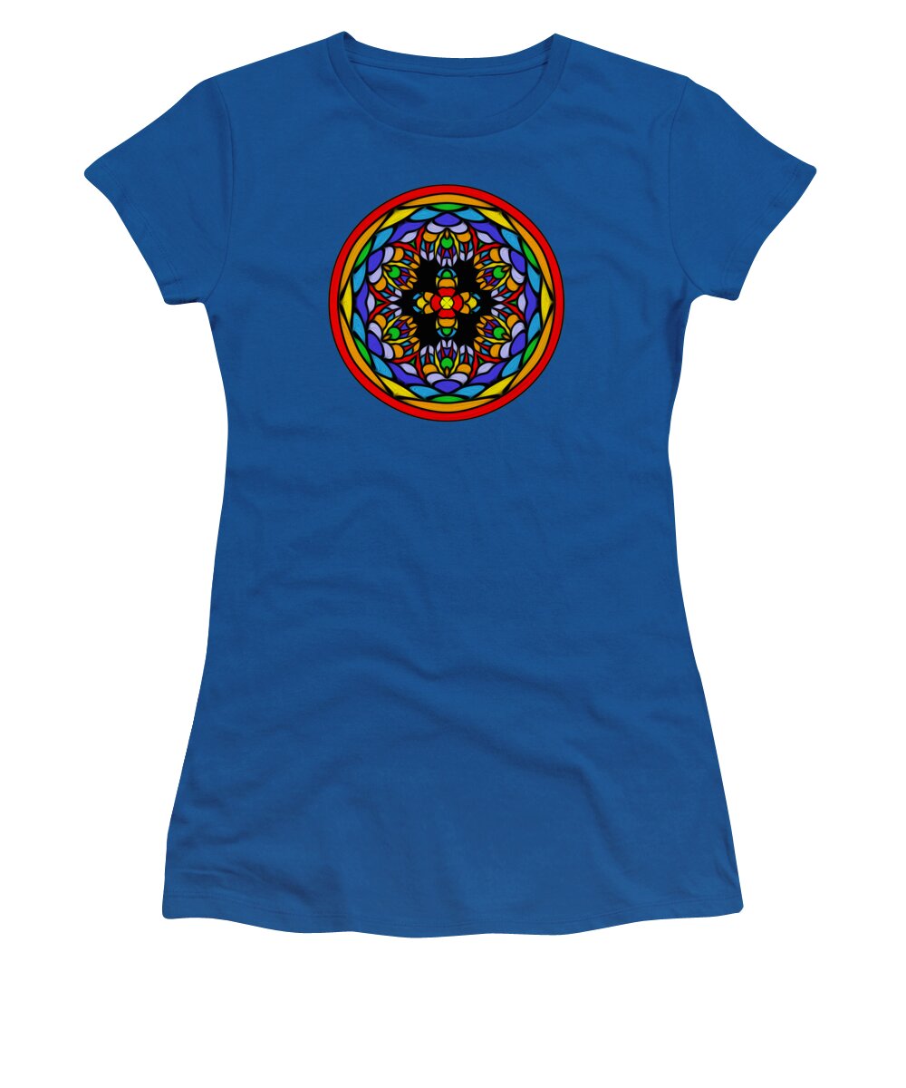Digital Art Women's T-Shirt featuring the digital art Vibrant Pattern Orb by Kaye Menner by Kaye Menner