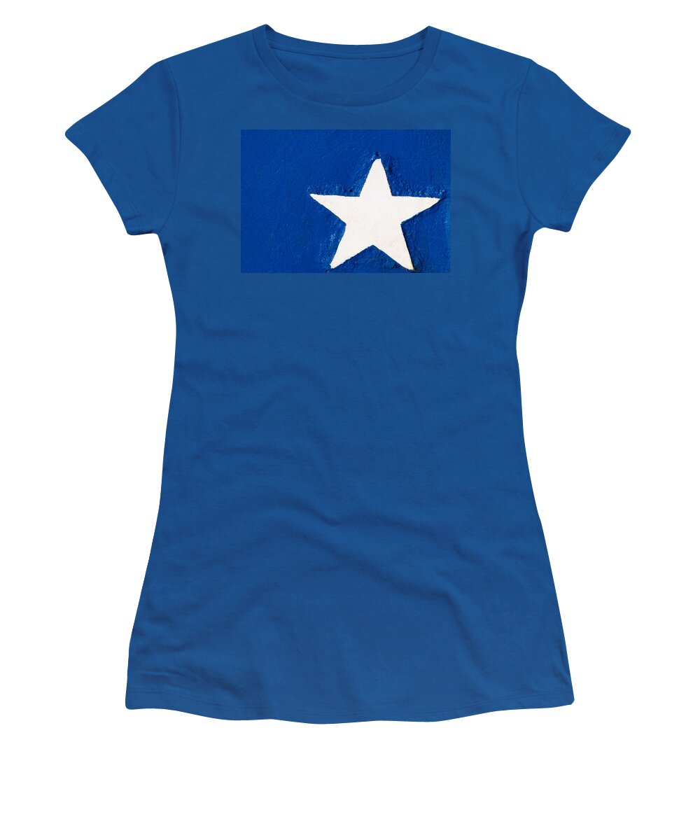 White Star Women's T-Shirt featuring the photograph White Star on Blue by Tikvah's Hope