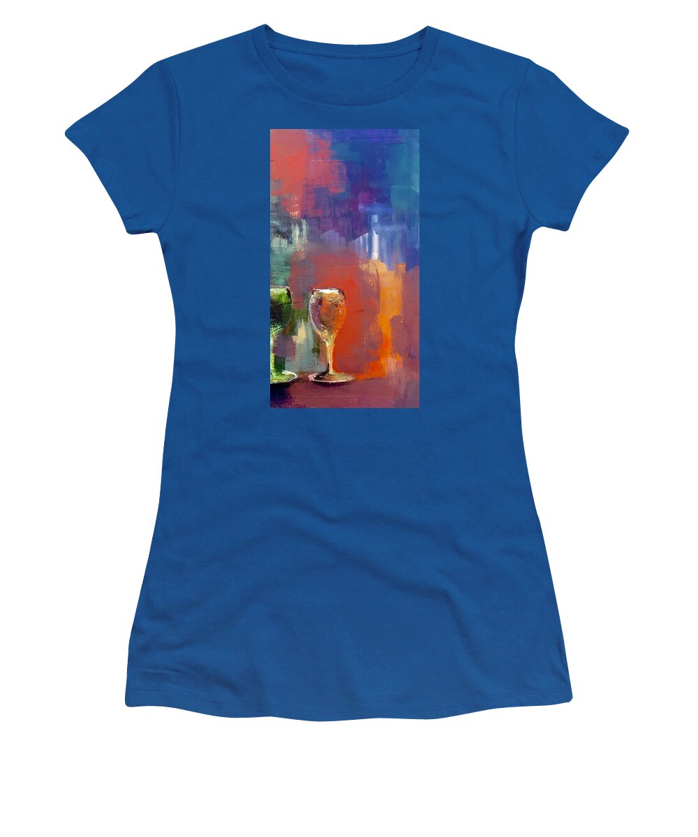 Wine Women's T-Shirt featuring the painting Winescape Reflections by Lisa Kaiser