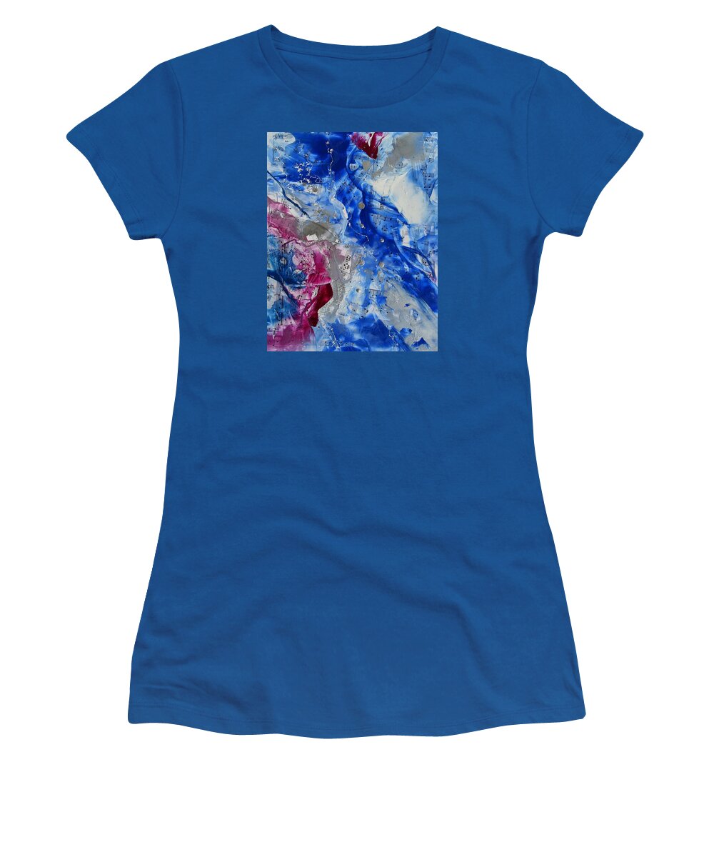 Abstract Women's T-Shirt featuring the painting Winter Rhapsody by Louise Adams
