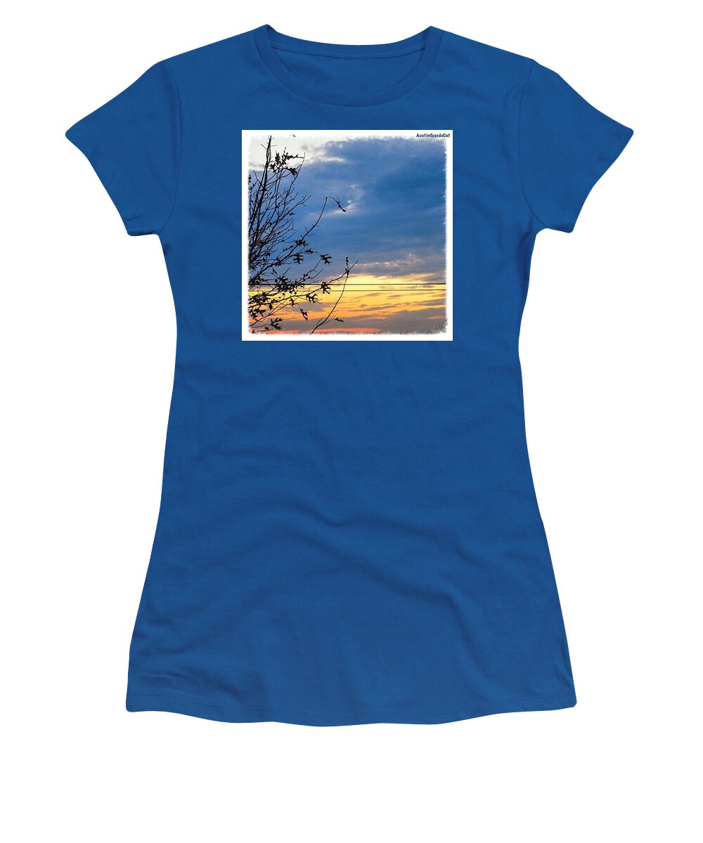 Sunrise_and_sunsets Women's T-Shirt featuring the photograph Wishing You Extra Sweet #dreams From by Austin Tuxedo Cat