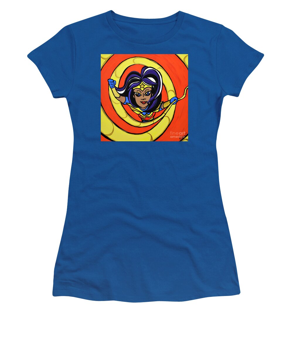 Wonder Woman Women's T-Shirt featuring the painting Wonder Woman by Rebecca Weeks