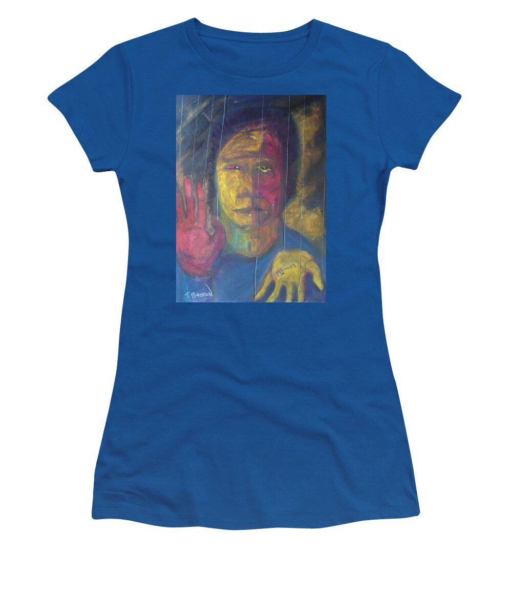 Portrait Women's T-Shirt featuring the painting Wont get fooled again by Todd Peterson