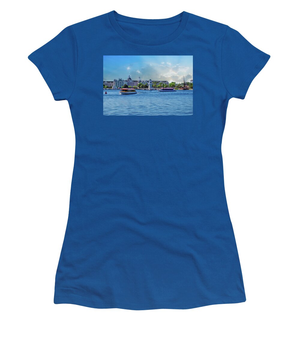 Blue Women's T-Shirt featuring the photograph Yacht and Beach Club Walt Disney World by Thomas Woolworth