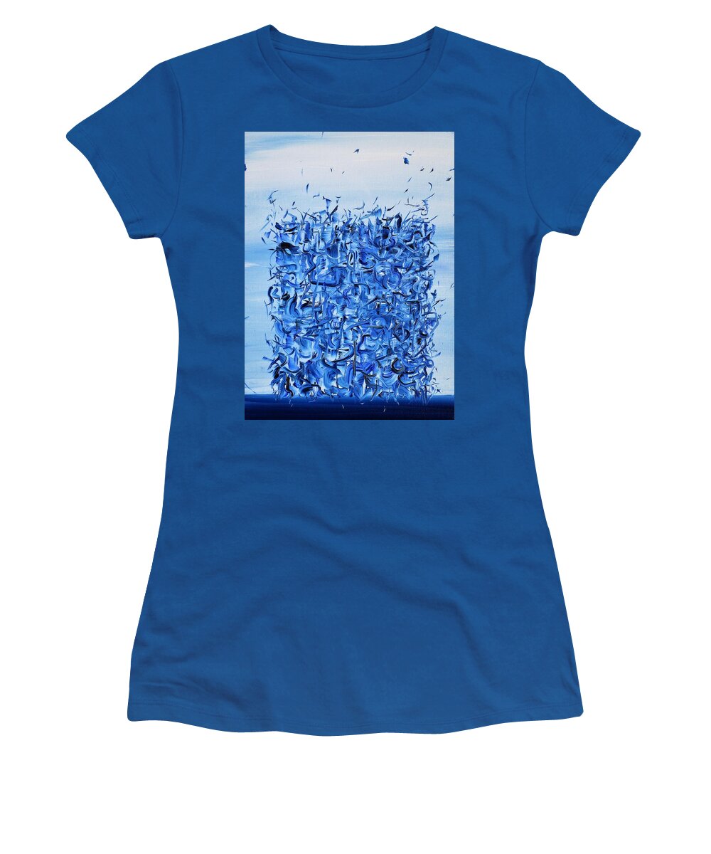 Abstract Women's T-Shirt featuring the painting Abstract Shape In Blue by Fabrizio Cassetta