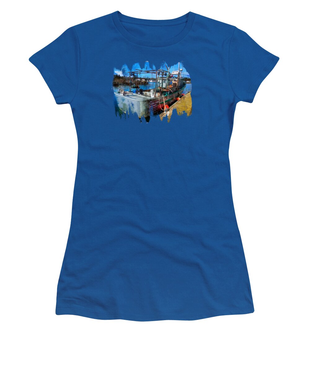 Hdr Women's T-Shirt featuring the photograph A Real Fishing Boat by Thom Zehrfeld