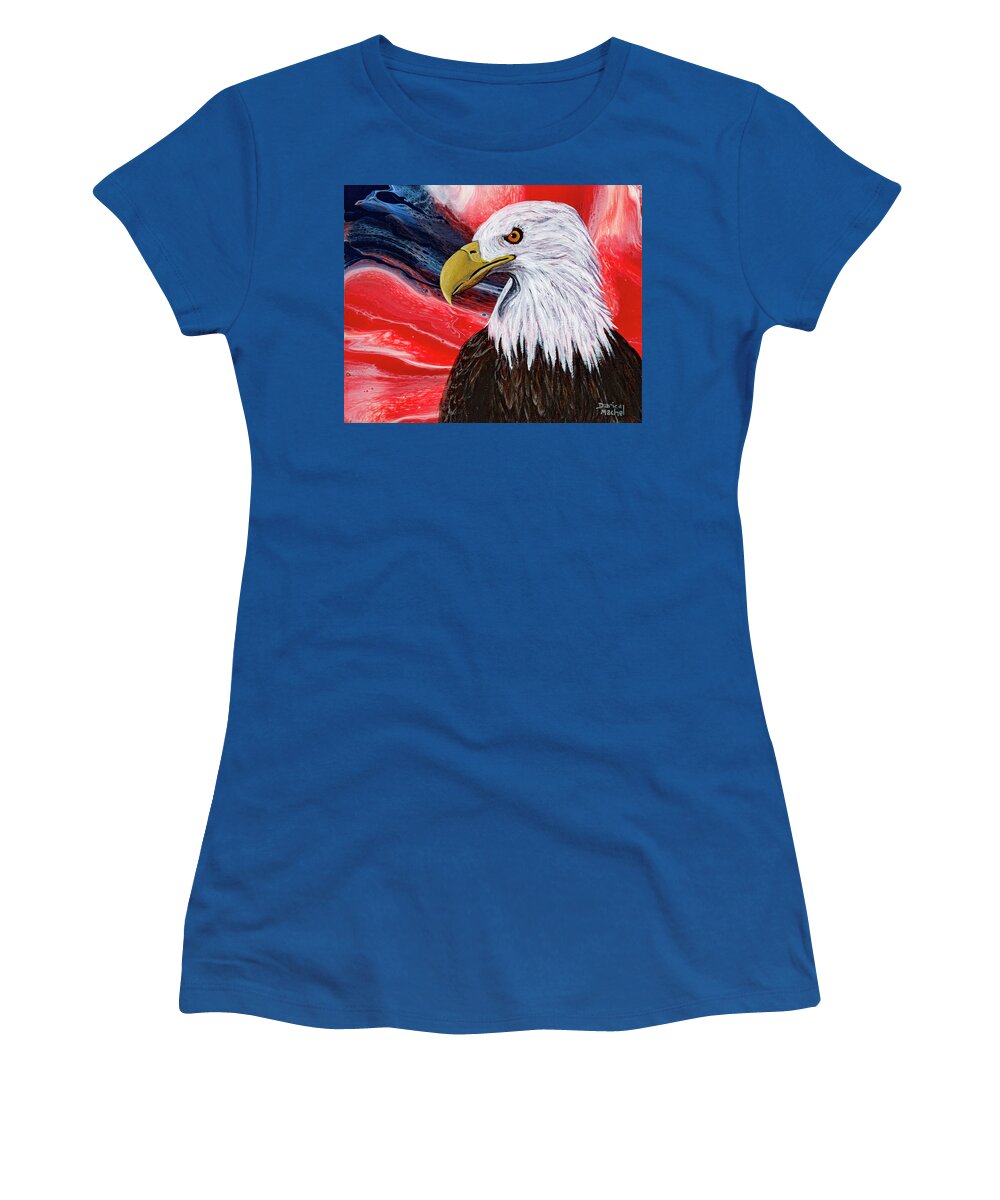 Eagle Women's T-Shirt featuring the painting American Pride by Darice Machel McGuire