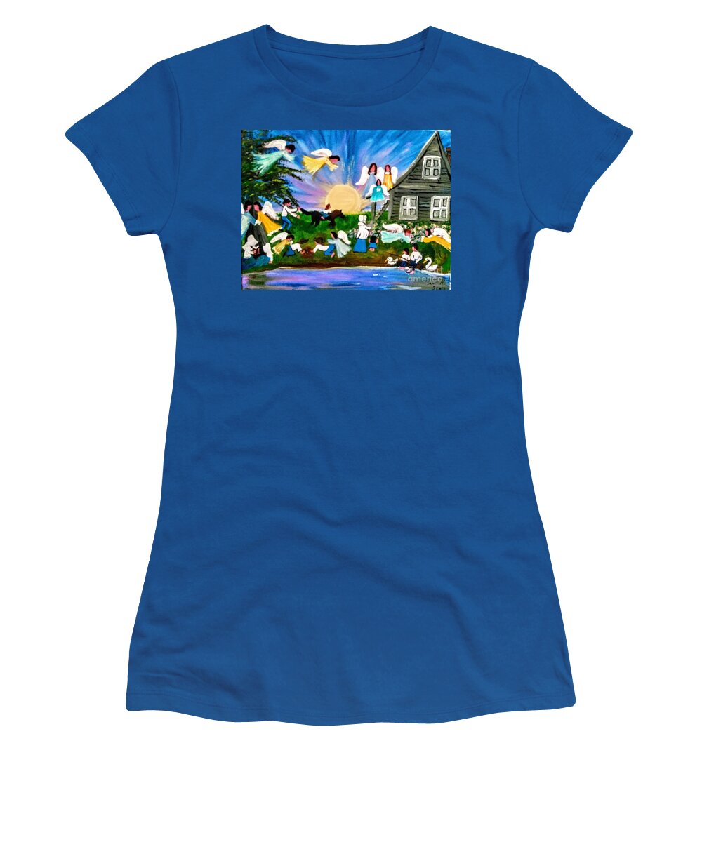 Seaux N. Seau Women's T-Shirt featuring the painting An Angel For Everyone by Seaux-N-Seau Soileau